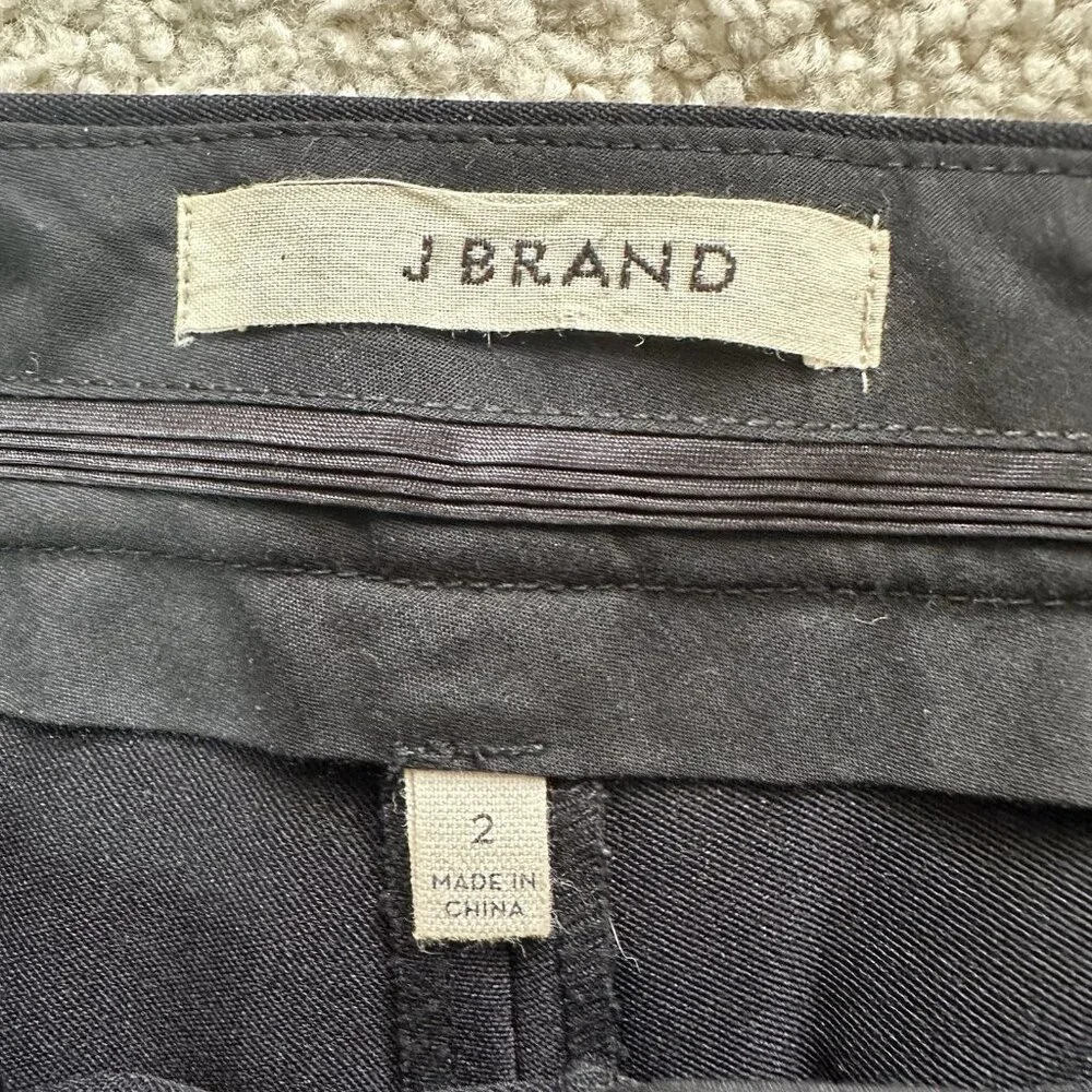 J Brand Pants Women’s 2 Black Skinny Ankle Wool Blend Pants With Gold Zippers - Picture 8 of 11